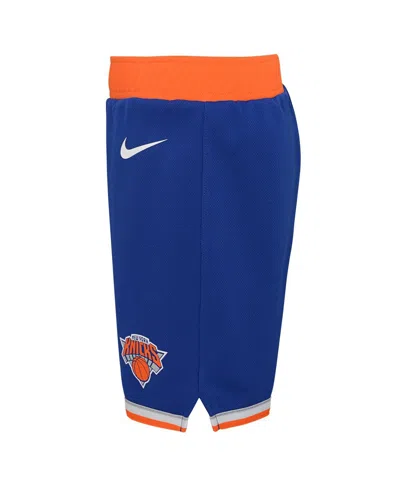 Shop Nike Little Boys And Girls  Blue New York Knicks Icon Replica Jersey Shorts