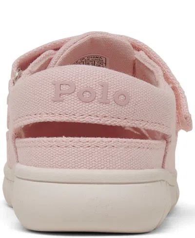 Shop Polo Ralph Lauren Toddler Girls Barnes Fisherman Ez Fastening Strap Casual Sneakers From Finish Line In Pink