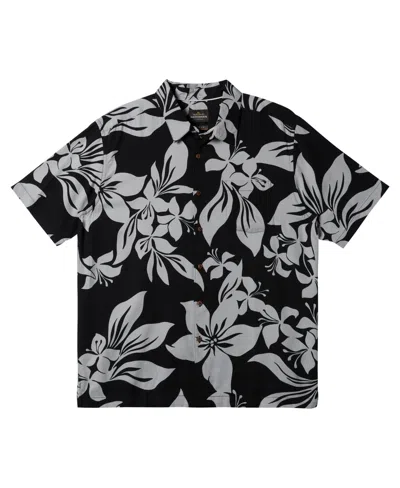 Shop Quiksilver Waterman Men's Big Island Short Sleeve Shirt In Black