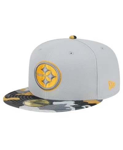 Shop New Era Men's  Gray Pittsburgh Steelers Active Camo 59fifty Fitted Hat