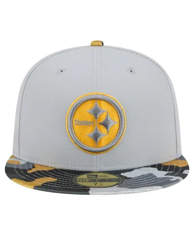 Shop New Era Men's  Gray Pittsburgh Steelers Active Camo 59fifty Fitted Hat