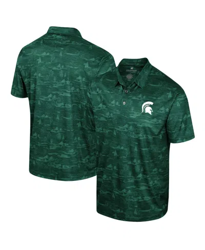 Shop Colosseum Men's  Green Michigan State Spartans Daly Print Polo Shirt