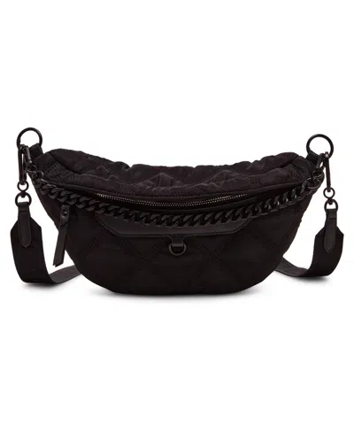 Shop Steve Madden Cory Nylon Quilted Sling Bag In Black