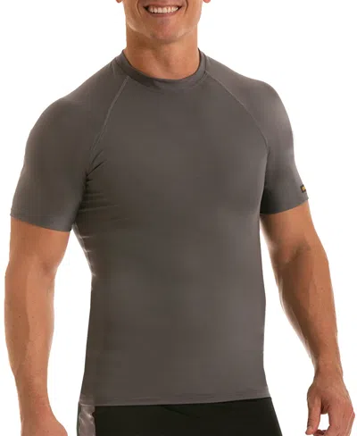 Shop Instaslim Men's Activewear Raglan Short Sleeve Crewneck T-shirt In Gray