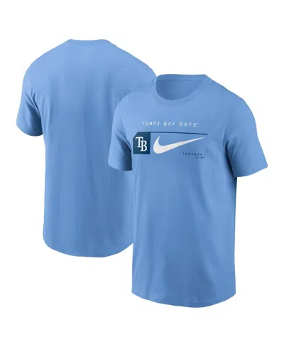 Shop Nike Men's  Light Blue Tampa Bay Rays Team Swoosh Lockup T-shirt