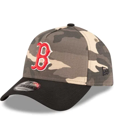 Shop New Era Men's  Boston Red Sox Camo Crown A-frame 9forty Adjustable Hat