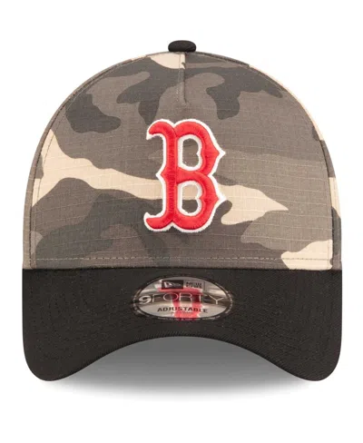 Shop New Era Men's  Boston Red Sox Camo Crown A-frame 9forty Adjustable Hat