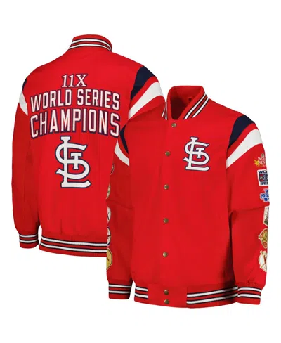 Shop G-iii Sports By Carl Banks Men's  Red St. Louis Cardinals Quick Full-snap Varsity Jacket