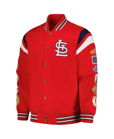 Shop G-iii Sports By Carl Banks Men's  Red St. Louis Cardinals Quick Full-snap Varsity Jacket