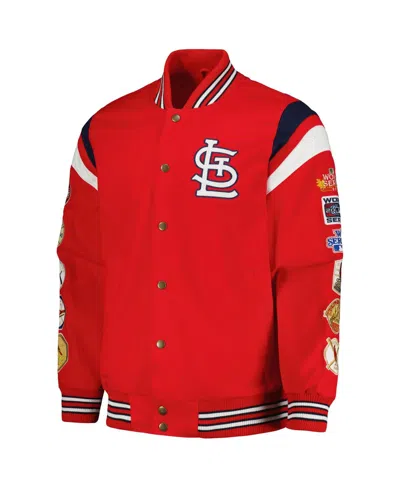 G-iii Sports By Carl Banks Red St. Louis Cardinals Quick Full-snap Varsity Jacket In Red