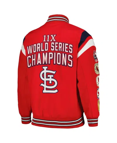 Shop G-iii Sports By Carl Banks Men's  Red St. Louis Cardinals Quick Full-snap Varsity Jacket