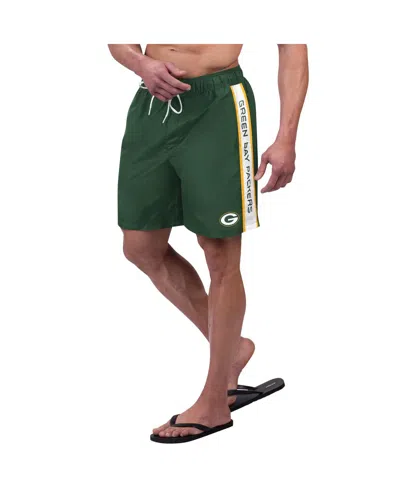 Shop G-iii Sports By Carl Banks Men's  Green Green Bay Packers Streamline Volley Swim Shorts