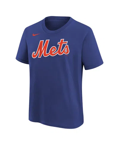 Shop Nike Big Boys  Francisco Lindor Royal New York Mets Home Player Name And Number T-shirt