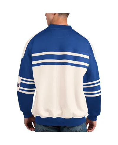 Shop Starter Men's  White New York Islanders Defense Fleece Crewneck Pullover Sweatshirt