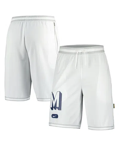 Shop Nike Men's  White Michigan Wolverines Dna 3.0 Performance Shorts