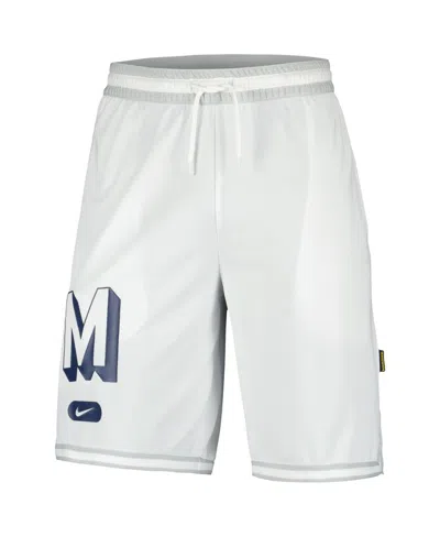 Shop Nike Men's  White Michigan Wolverines Dna 3.0 Performance Shorts