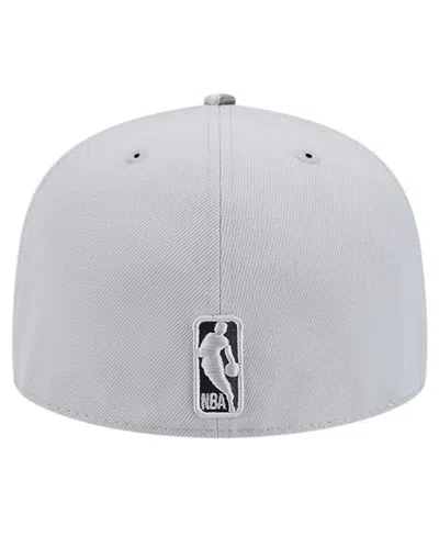 New Era Gray Brooklyn Nets Active Color Camo Visor 59fifty Fitted Hat In Gray