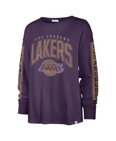 Shop 47 Brand Women's ' Purple Los Angeles Lakers Tomcat Long Sleeve T-shirt