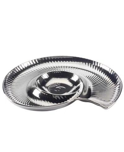 Certified International Silver Coast 3-d Nautilus Chip Dip In Miscellaneous