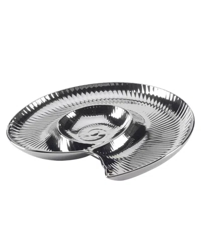 Certified International Silver Coast 3-d Nautilus Chip Dip In Miscellaneous