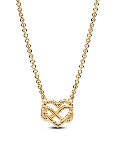 Pandora Sparkling Infinity Heart Collier Necklace In Gold