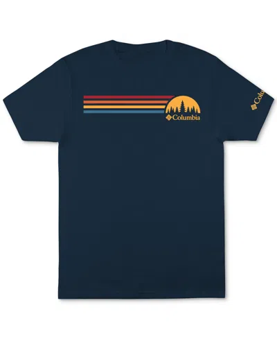 Shop Columbia Men's Striped Logo Graphic T-shirt In  N