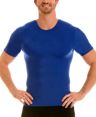 Shop Instaslim Men's Compression Activewear Short Sleeve Crewneck T-shirt In Royal