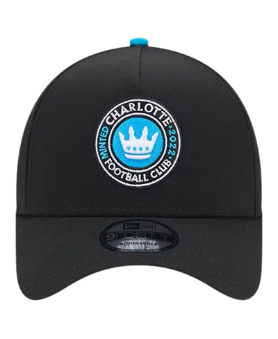 Shop New Era Men's  Black Charlotte Fc 2024 Kick Off Collection 9forty A-frame Adjustable Hat
