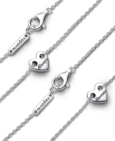 Pandora Forever Always Splittable Heart Collier Necklaces In Silver