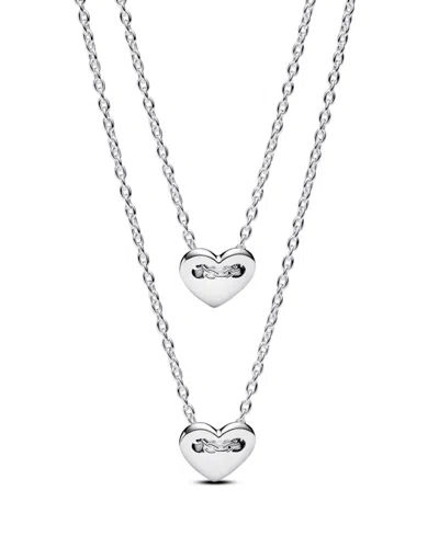 Pandora Forever Always Splittable Heart Collier Necklaces In Silver