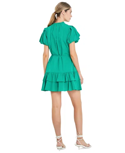 Shop English Factory Women's Belted Mini Dress In Kelly Green