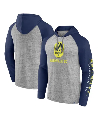 Fanatics Men's  Steel Columbus Crew Deflection Raglan Pullover Hoodie In Steel