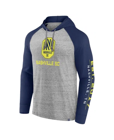 Fanatics Men's  Steel Columbus Crew Deflection Raglan Pullover Hoodie In Steel