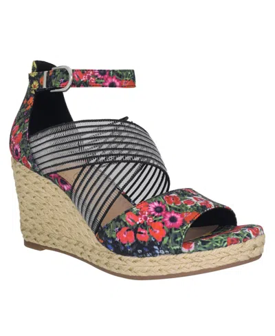 Shop Impo Women's Tizane Platform Wedge Sandals In Black,bright Multi