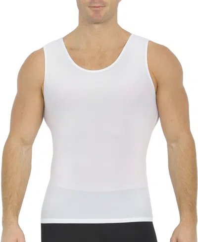 Instaslim Men's Power Mesh Compression Sleeveless Crewneck Shirt In White