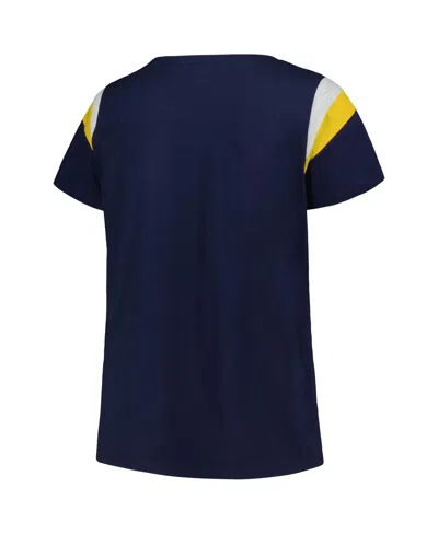 Shop Profile Women's  Navy Milwaukee Brewers Plus Size Scoop Neck T-shirt