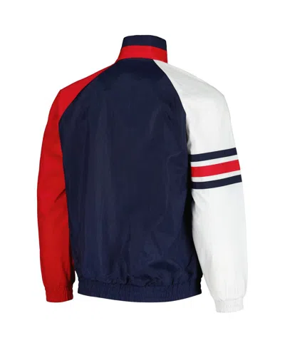 Shop Starter Men's  Navy, Red Cleveland Guardians Elite Raglan Half-zip Jacket In Navy,red