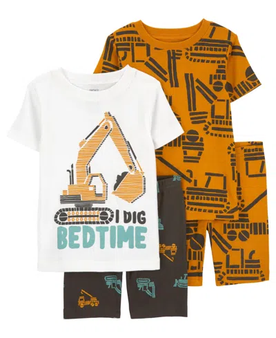 Shop Carter's Toddler Boys Snug Fit Cotton Pajama, 4 Piece Set In Yellow
