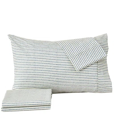 Shop Premium Comforts Striped Microfiber Crease Resistant 4 Piece Sheet Set, Full In Stripe - Blue