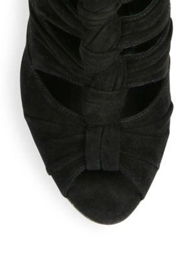 Shop Sergio Rossi Divine Cutout Suede Booties In Black