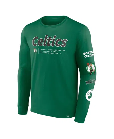 Shop Fanatics Men's  Kelly Green Boston Celtics Baseline Long Sleeve T-shirt