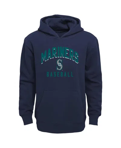 Outerstuff Toddler Boys And Girls Navy, Gray Seattle Mariners Play-by-play Pullover Fleece Hoodie And Pants Set In Navy,gray
