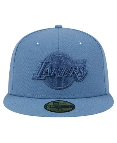 Shop New Era Men's  Blue Distressed Los Angeles Lakers Color Pack Faded Tonal 59fifty Fitted Hat