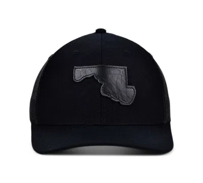 Shop Lids Local Crowns Maryland Blackout State Patch Curved Trucker Cap In Black,black,black