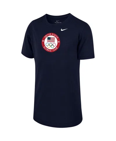 Shop Nike Big Boys  Navy Team Usa Legendâ Performance T-shirt