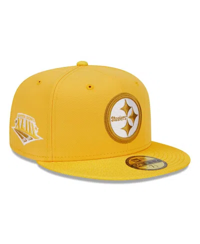 Shop New Era Men's  Gold Pittsburgh Steelers Active Ballistic 59fifty Fitted Hat
