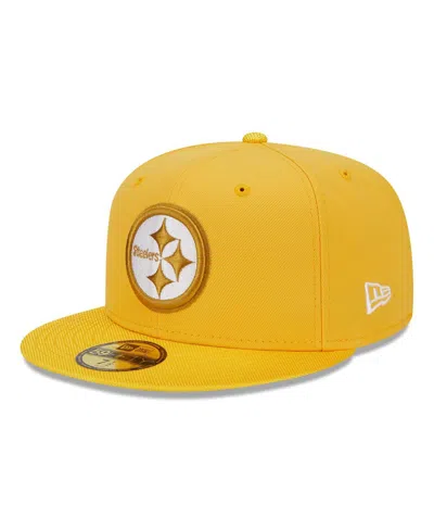 Shop New Era Men's  Gold Pittsburgh Steelers Active Ballistic 59fifty Fitted Hat