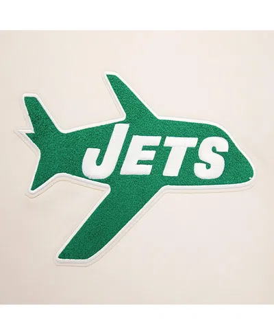 Pro Standard Cream New York Jets Retro Classics Fleece Pullover Sweatshirt In Cream