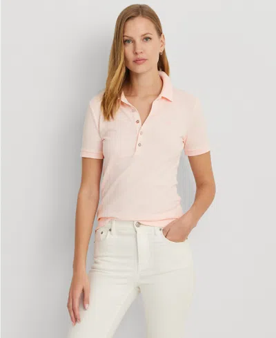 Shop Lauren Ralph Lauren Petite Pique Polo Shirt In Pink Opal