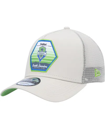 Shop New Era Men's  Green Seattle Sounders Fc Established Patch 9forty A-frame Trucker Adjustable Hat